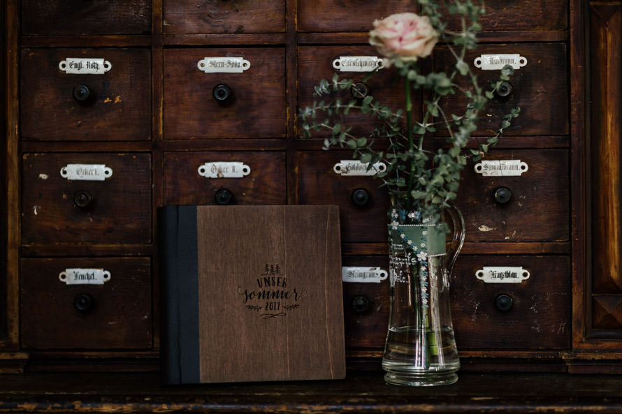 Album Hochzeitsfotograf Holz Vintage Boho 001
