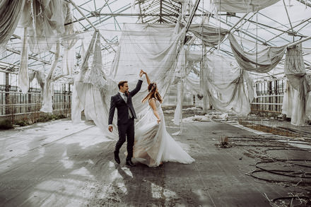 Kirchliche Hochzeit in Erfurt // Shooting im Lost Places Gewächshaus